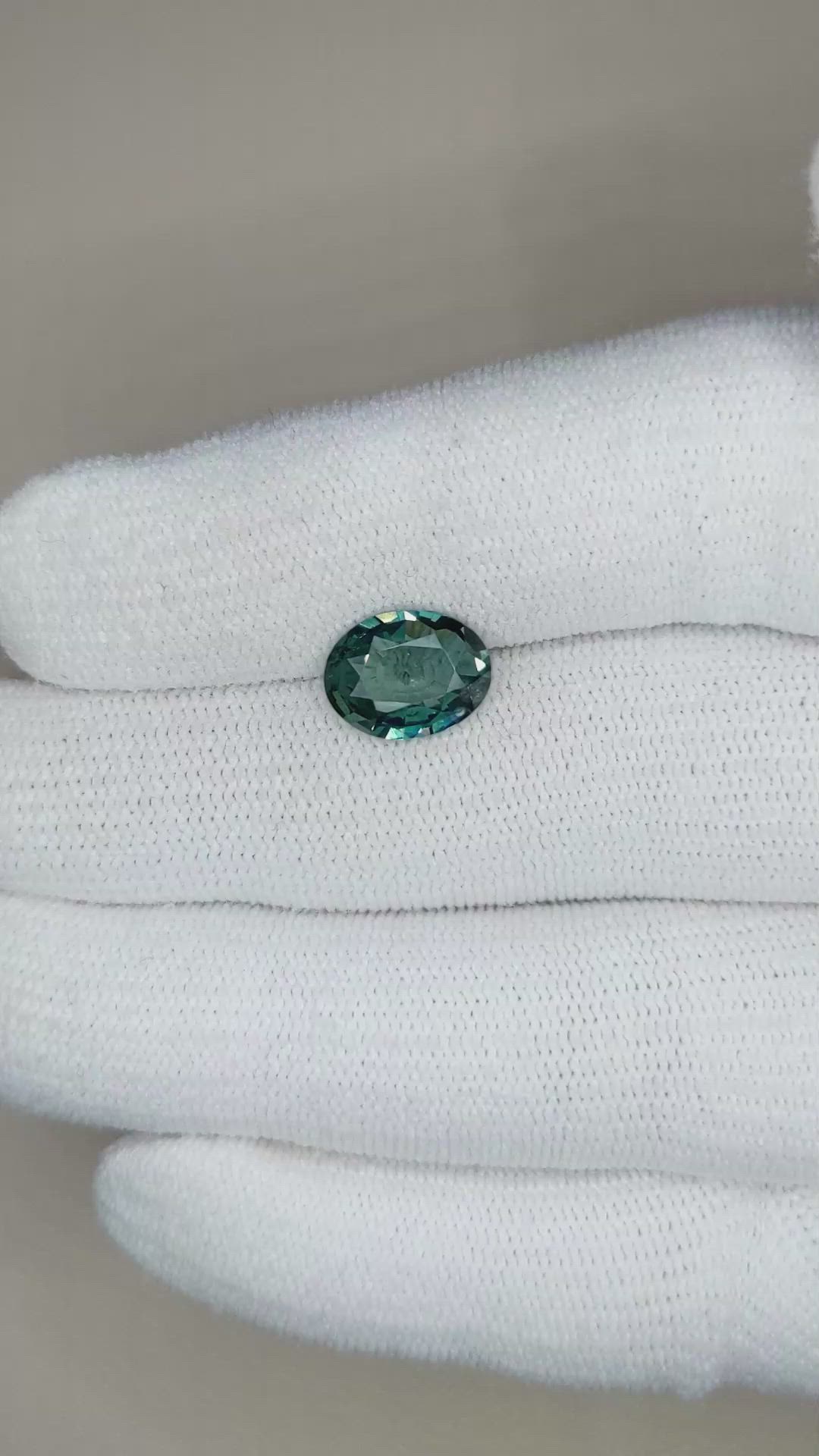 2.99 Ct. Bluish Green Sapphire from Madagascar Size Video
