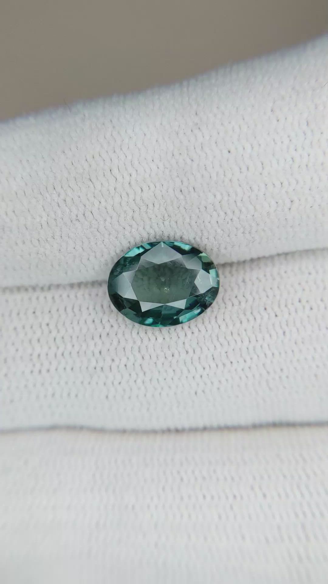 2.99 Ct. Bluish Green Sapphire from Madagascar Size Video
