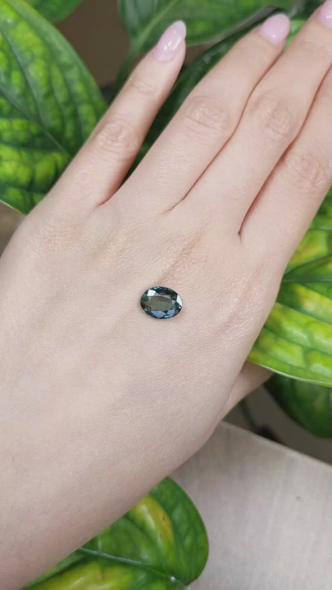 2.99 Ct. Bluish Green Sapphire from Madagascar Size Video