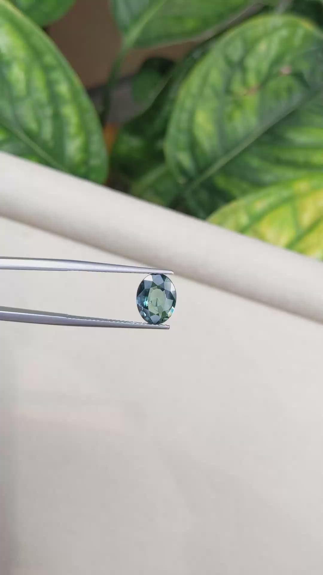 2.99 Ct. Bluish Green Sapphire from Madagascar Size Video