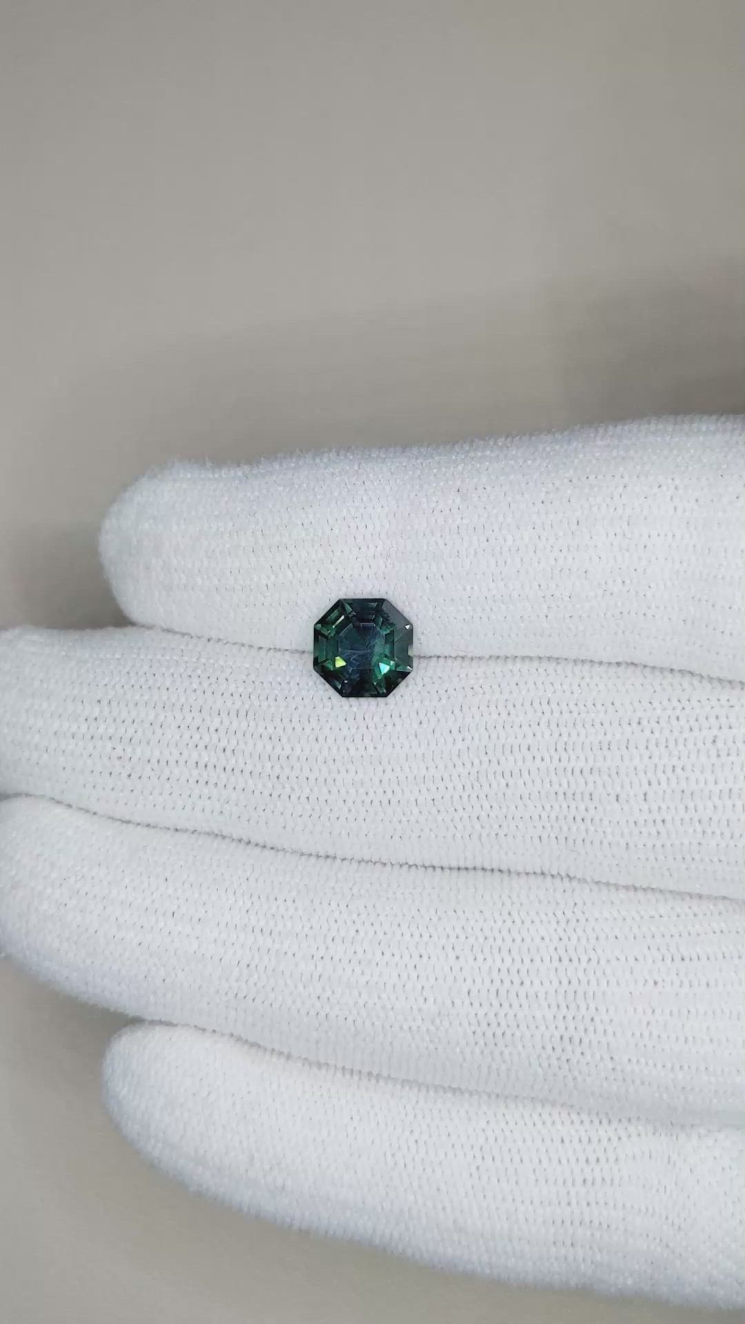 2.57 Ct. Bluish Green Sapphire from Madagascar Size Video