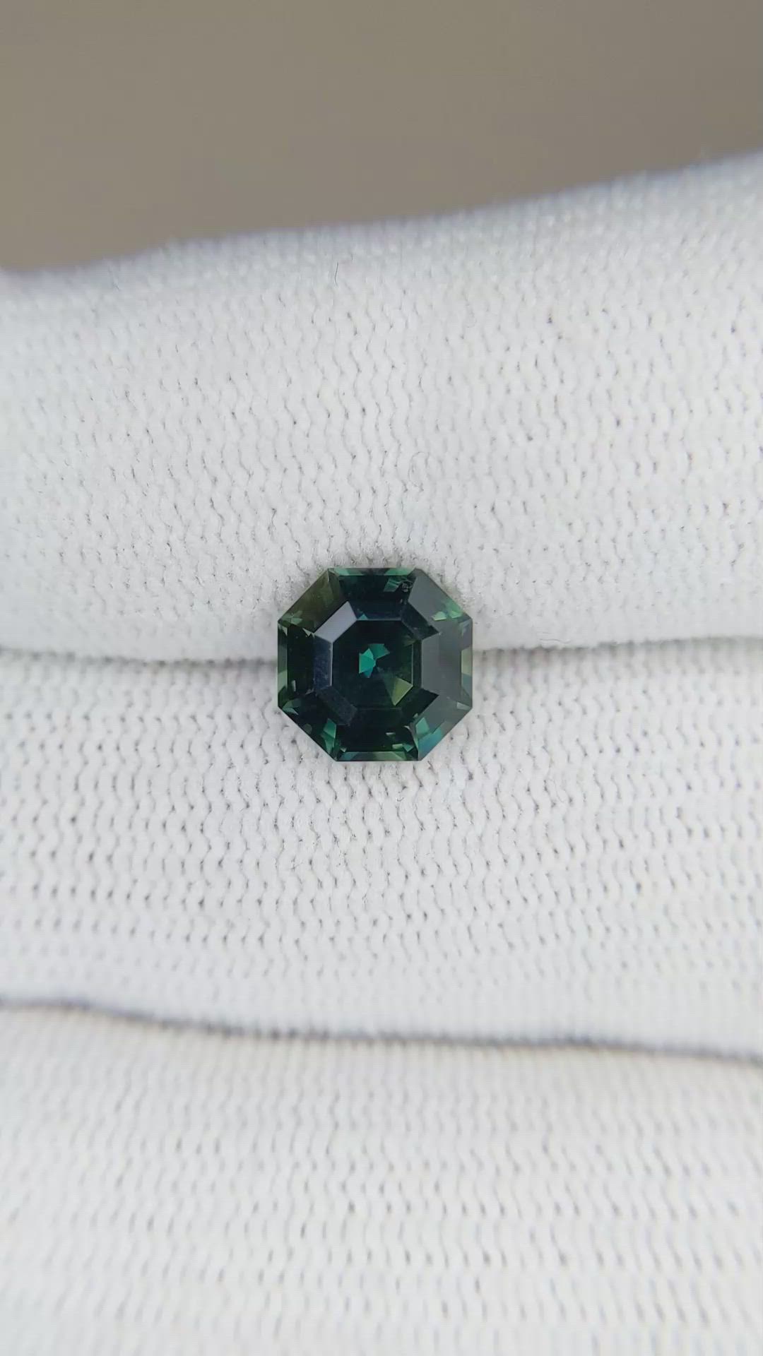 2.57 Ct. Bluish Green Sapphire from Madagascar Size Video