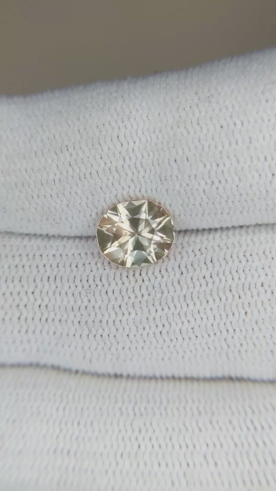 2.03 Ct. Orangish Yellow Sapphire from Ceylon (Sri Lanka) Size Video