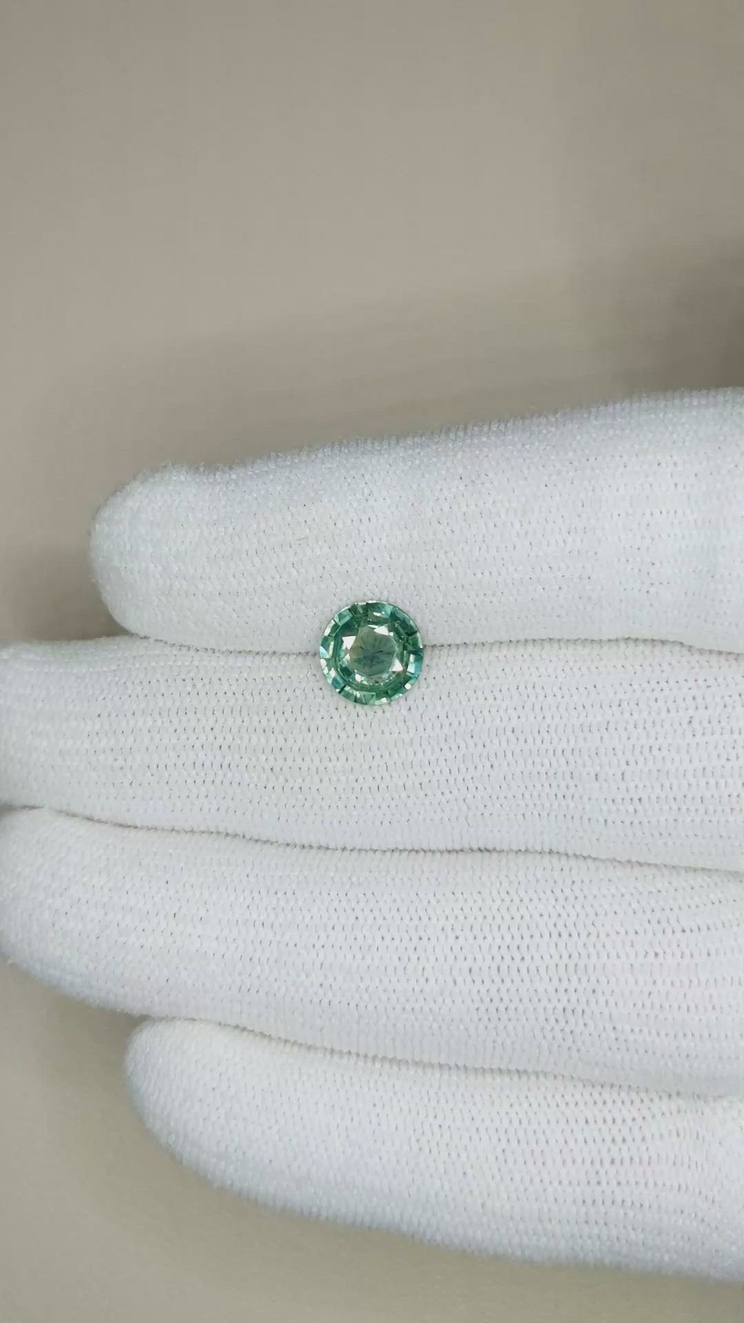 1.77 Ct. Bluish Green Sapphire from Madagascar Size Video