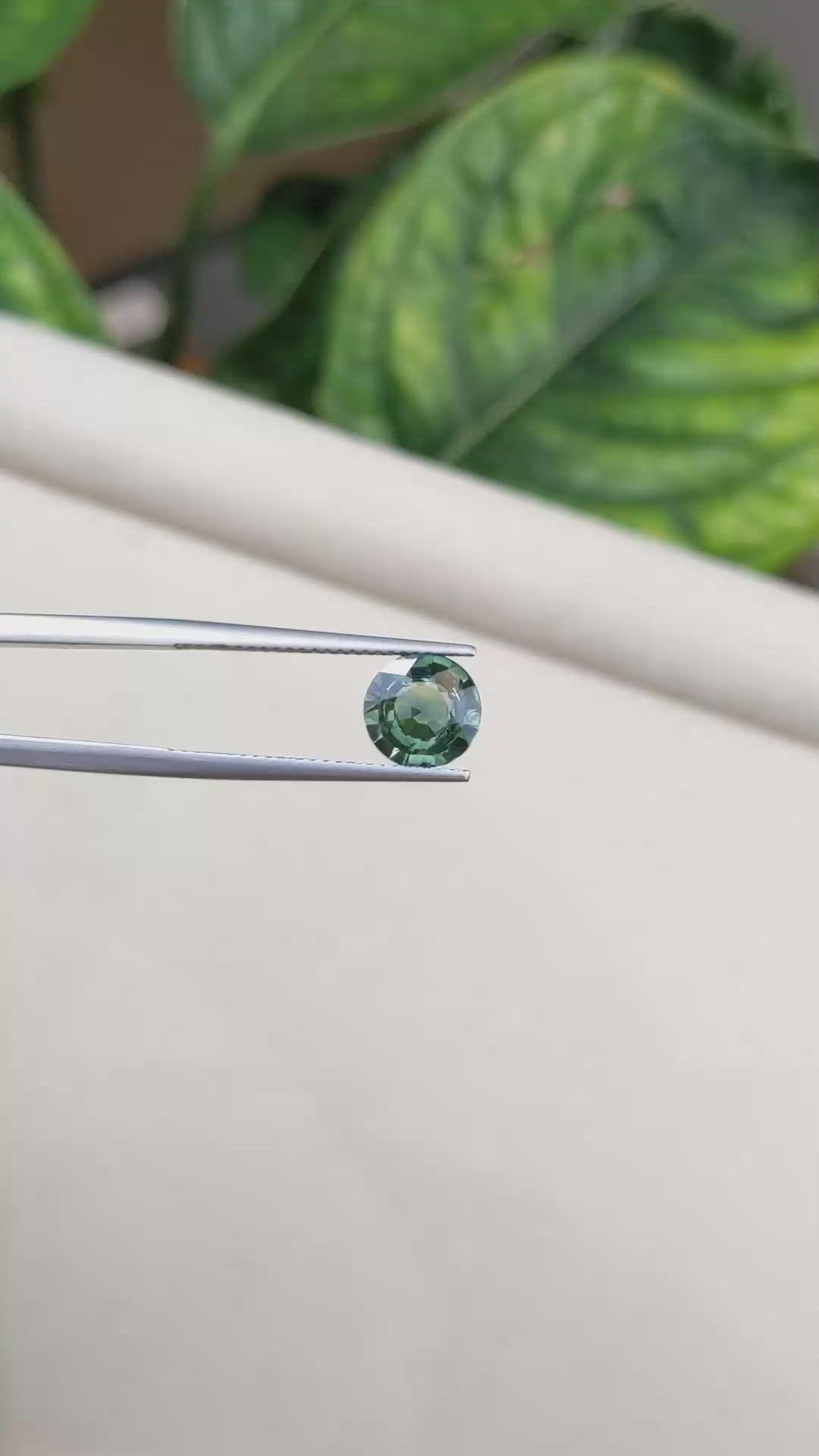 1.77 Ct. Bluish Green Sapphire from Madagascar Size Video