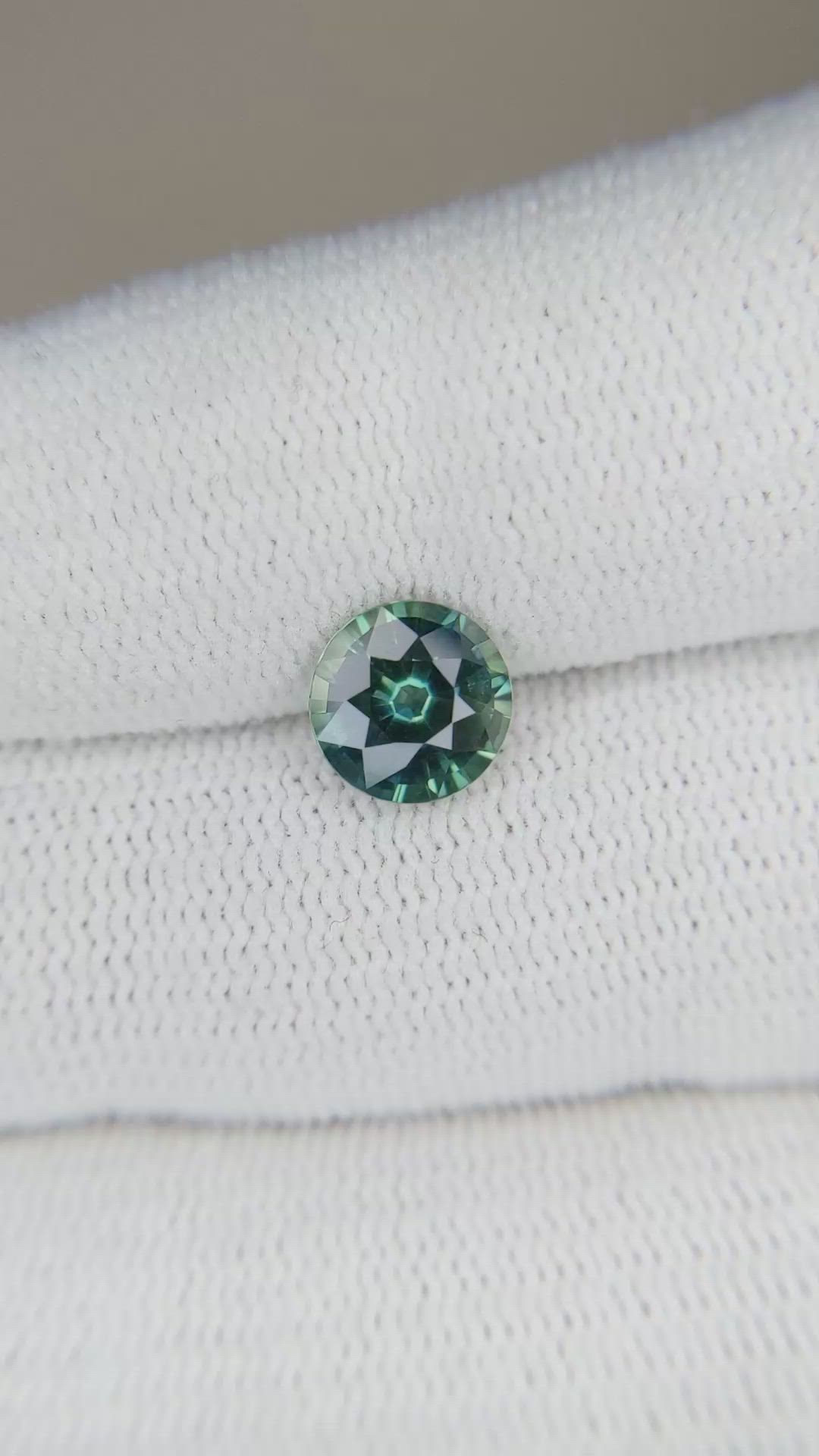 1.87 Ct. Bluish Green Sapphire from Madagascar Size Video