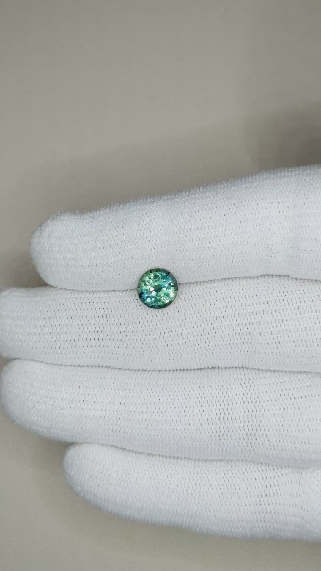 1.87 Ct. Bluish Green Sapphire from Madagascar Size Video