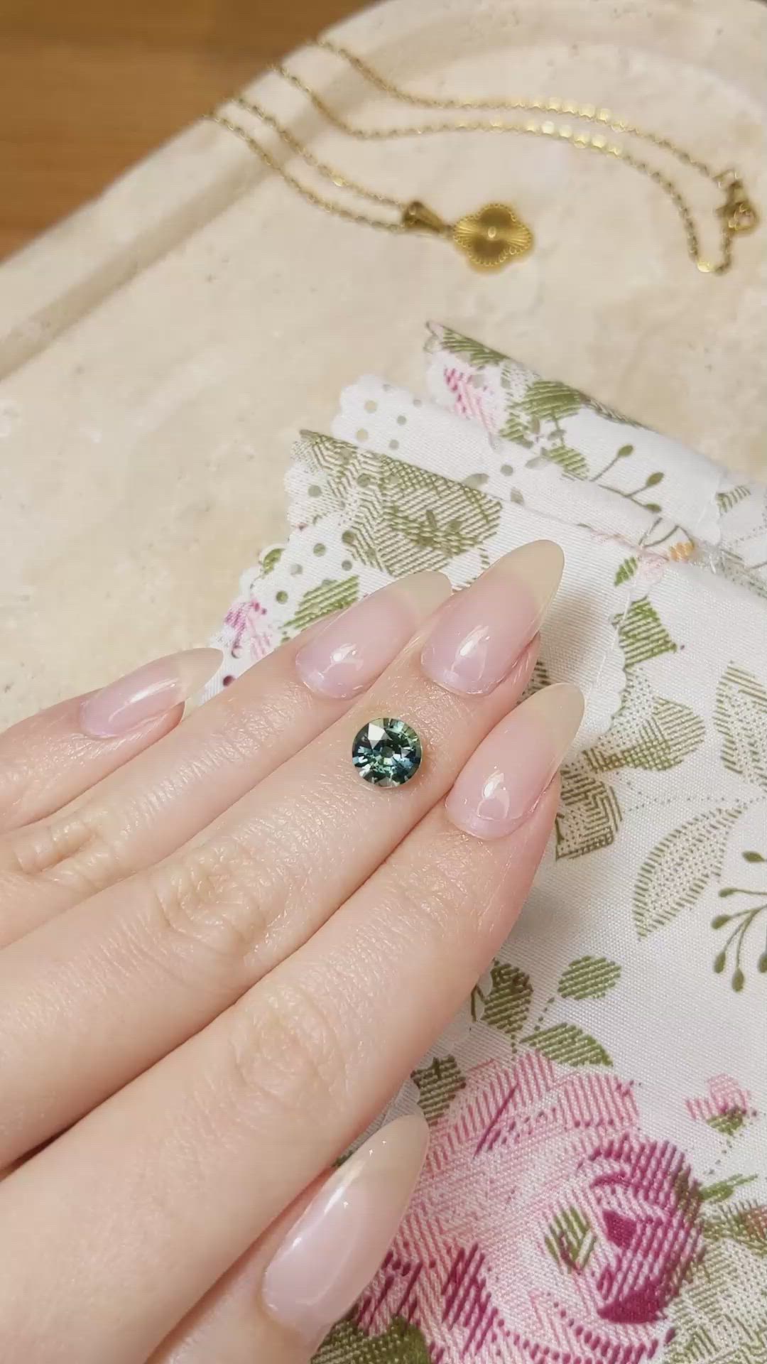 1.87 Ct. Bluish Green Sapphire from Madagascar Size Video