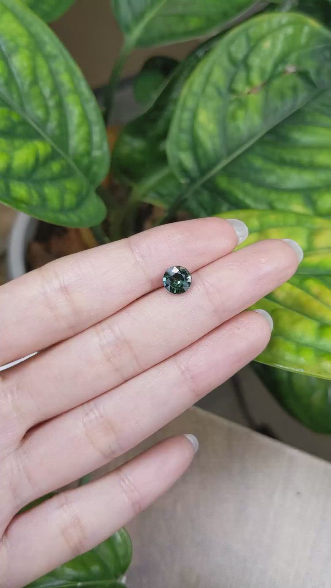1.54 Ct. Bluish Green Sapphire from Madagascar Size Video