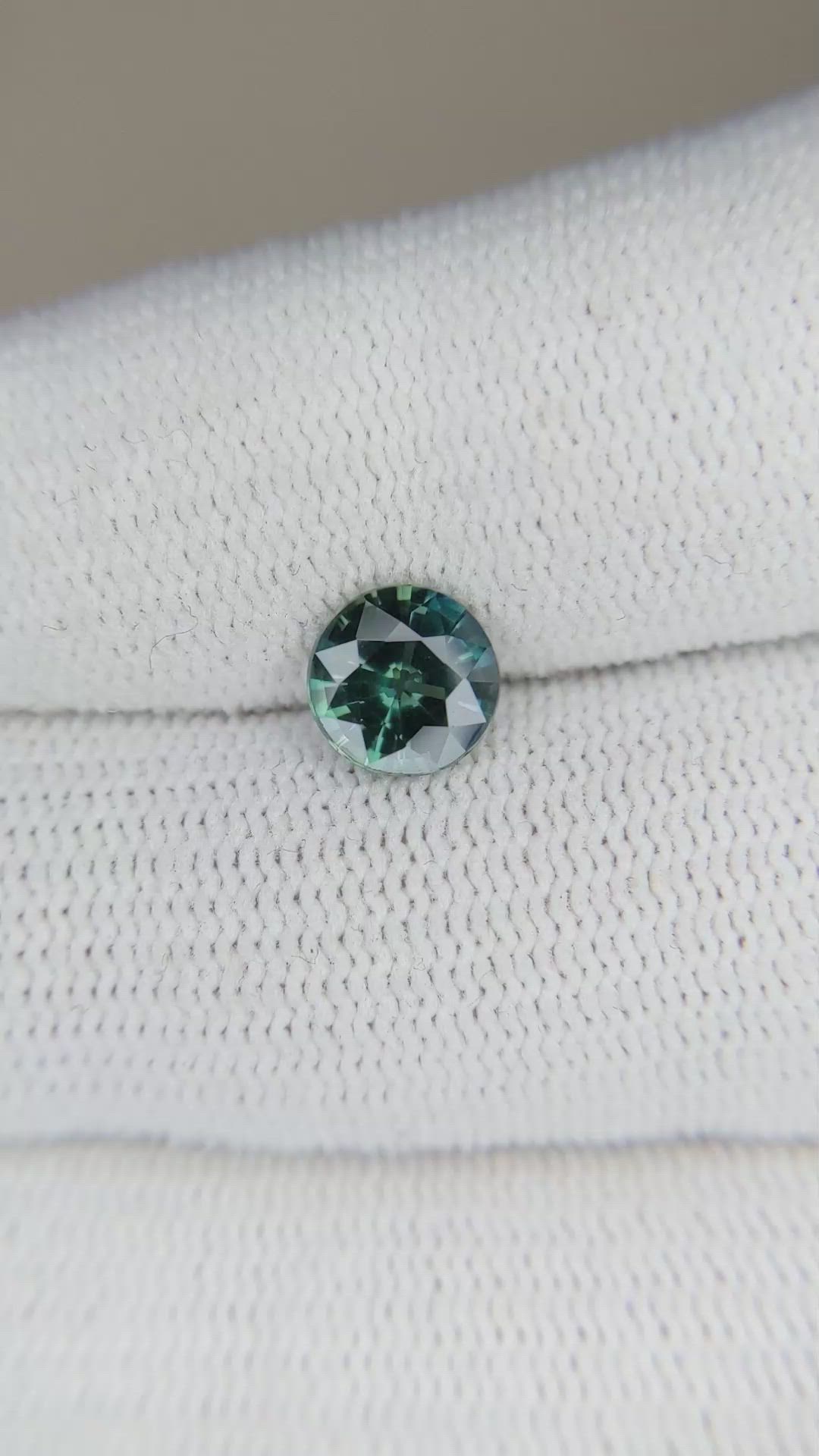 1.54 Ct. Bluish Green Sapphire from Madagascar Size Video