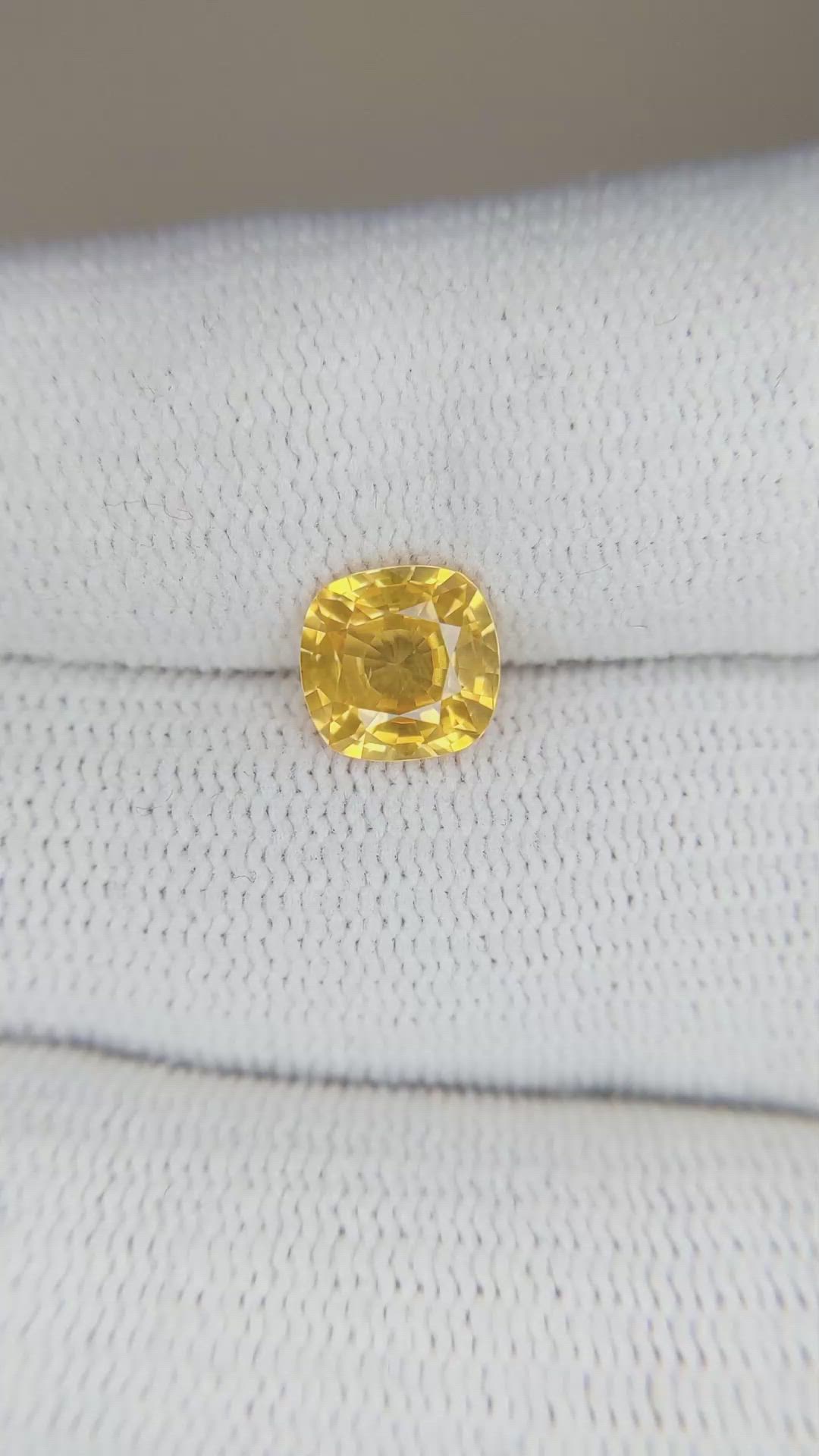 1.97 Ct. Yellow Sapphire from Ceylon (Sri Lanka) Size Video