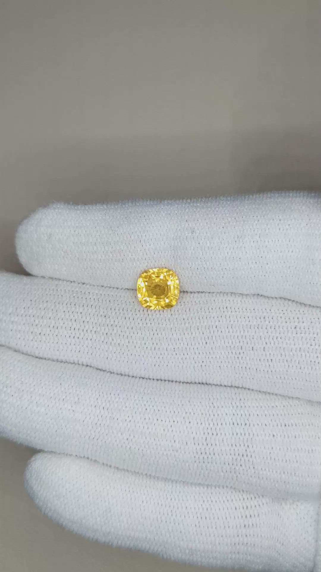 1.97 Ct. Yellow Sapphire from Ceylon (Sri Lanka) Size Video