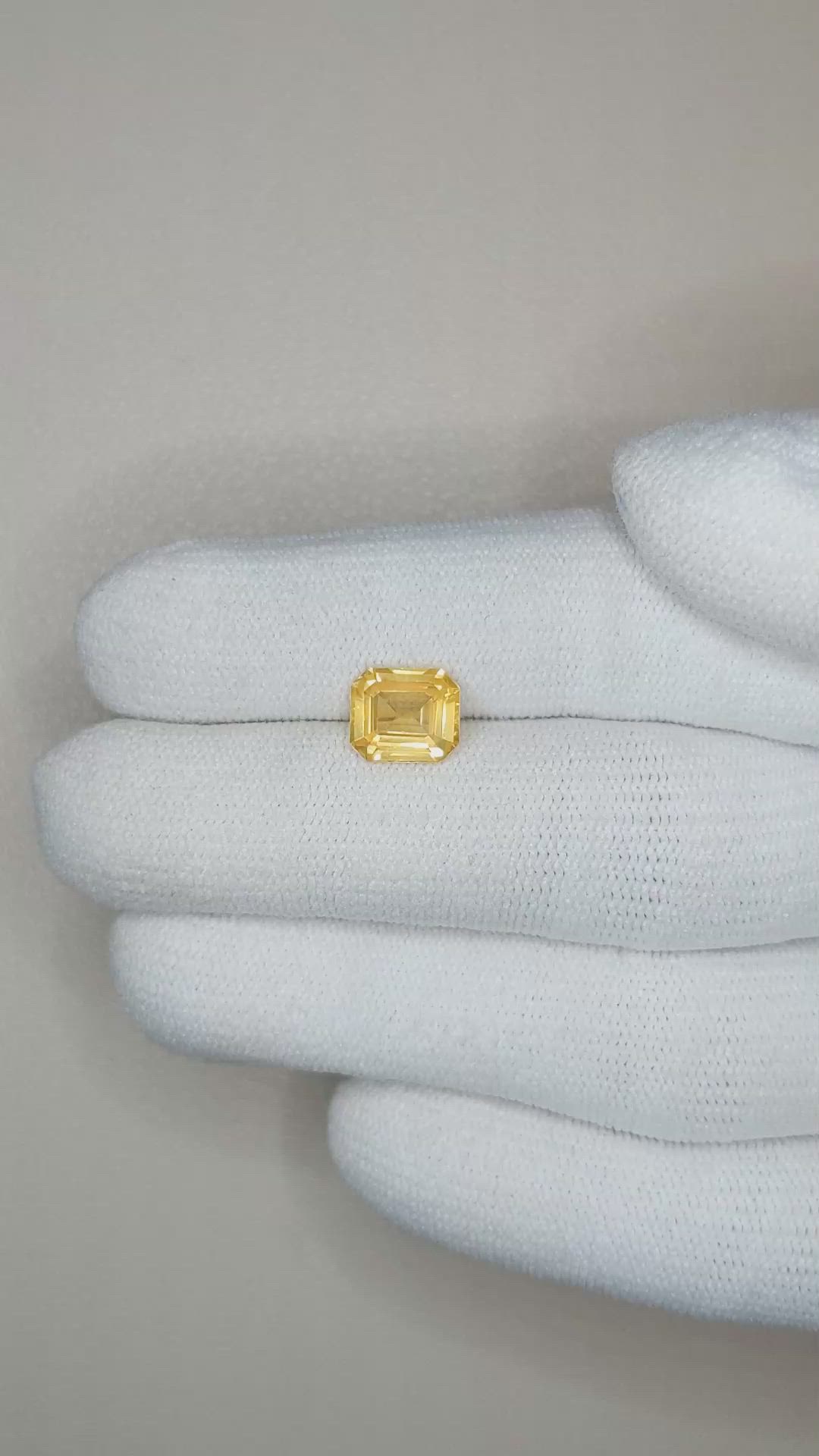 2.16 Ct. Yellow Sapphire from Ceylon (Sri Lanka) Size Video