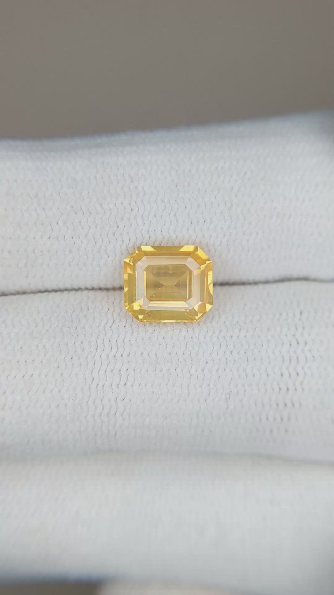 2.16 Ct. Yellow Sapphire from Ceylon (Sri Lanka) Size Video