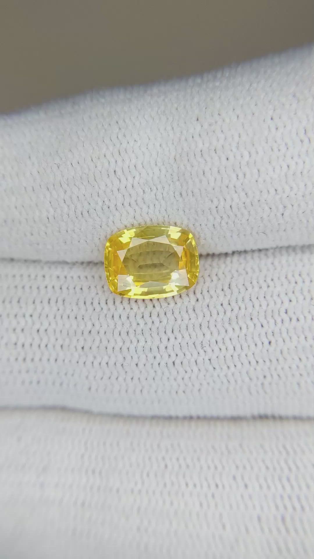 2.18 Ct. Yellow Sapphire from Ceylon (Sri Lanka) Size Video