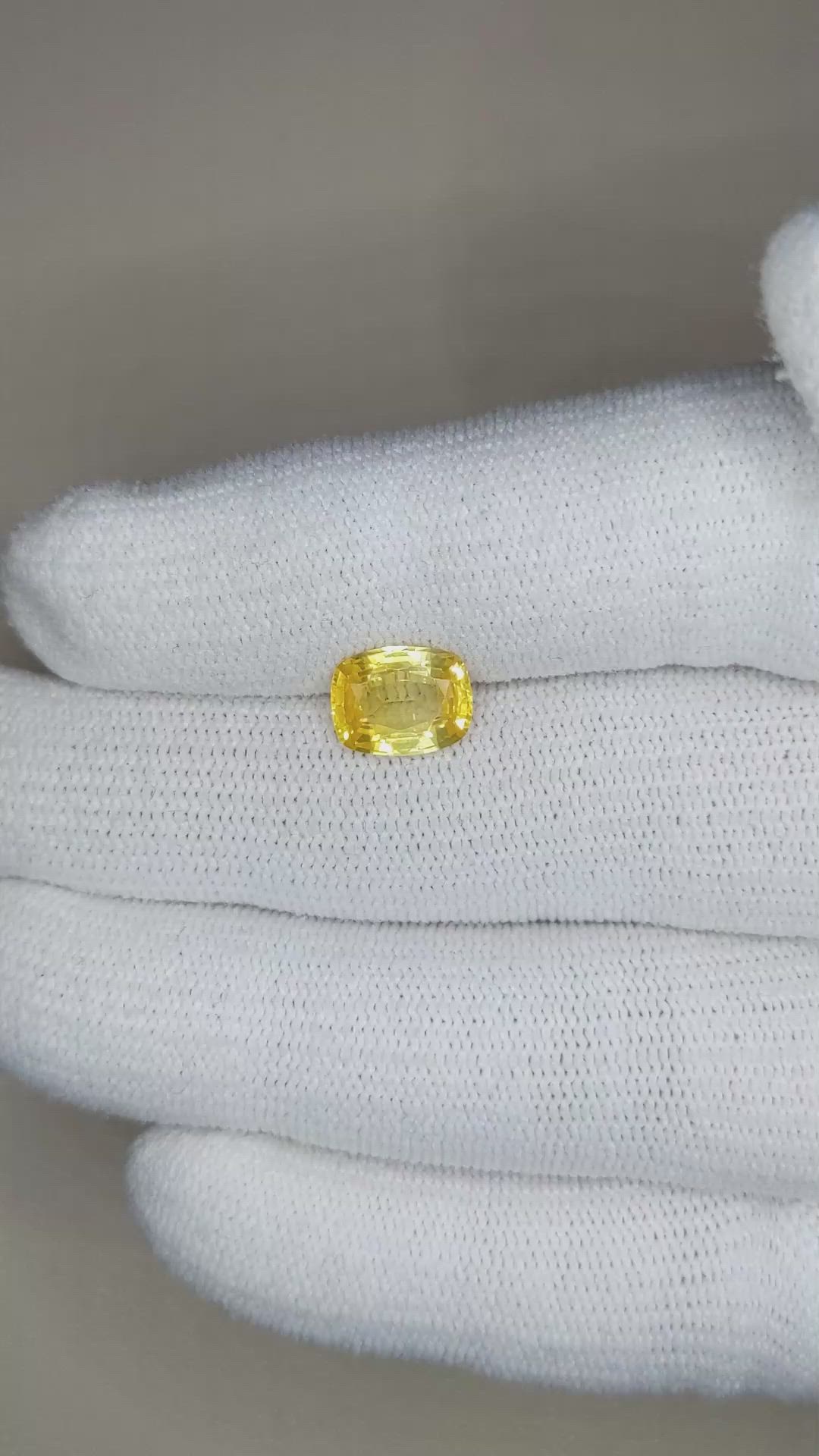 2.18 Ct. Yellow Sapphire from Ceylon (Sri Lanka) Size Video