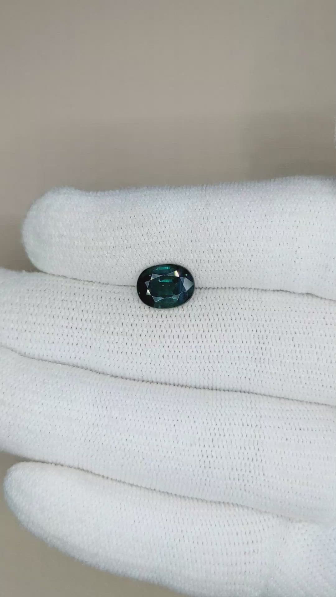 2.67 Ct. Greenish Blue Sapphire from Madagascar Size Video