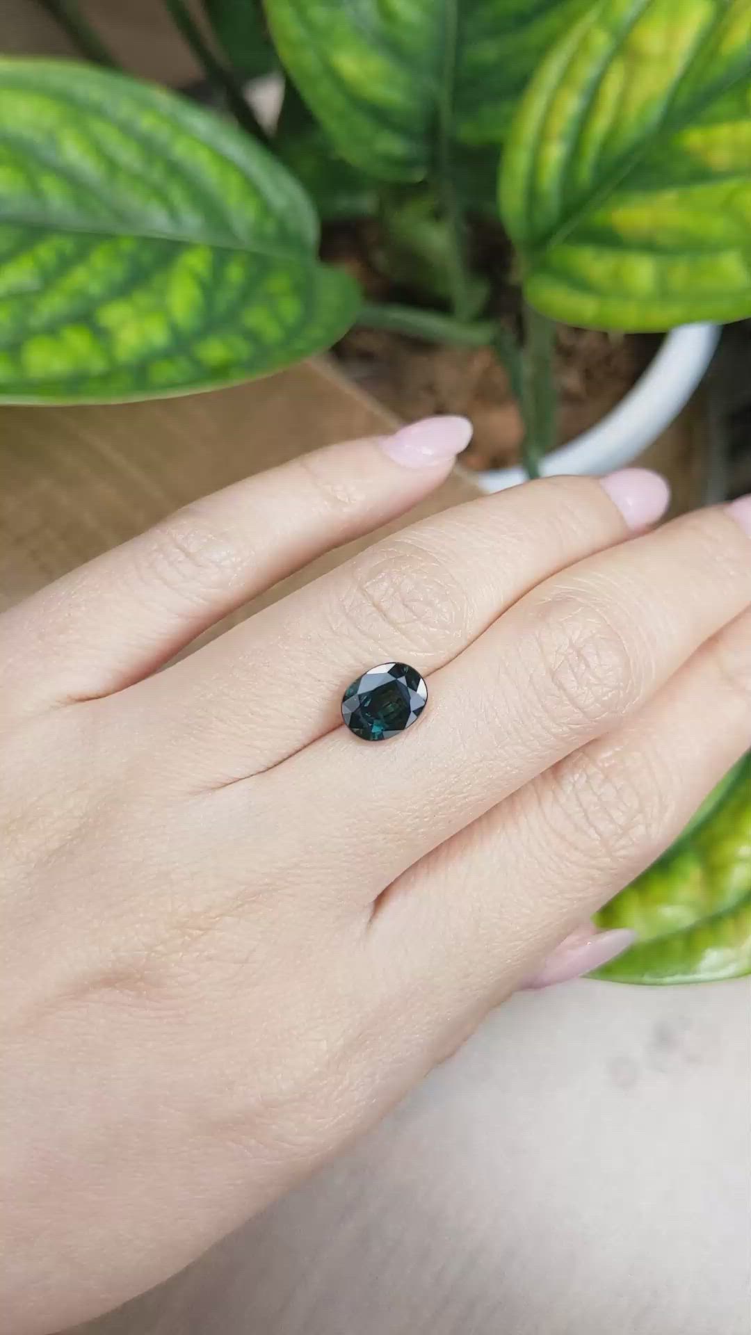 2.67 Ct. Greenish Blue Sapphire from Madagascar Size Video