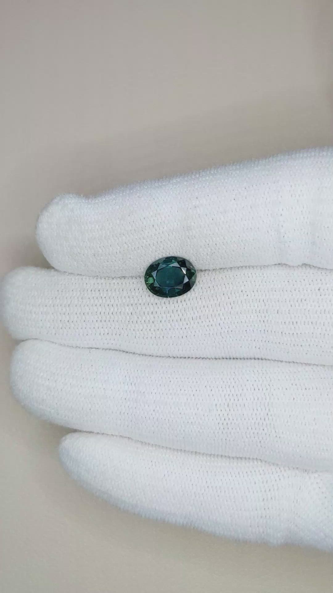 2.20 Ct. Bluish Green Sapphire from Madagascar Size Video