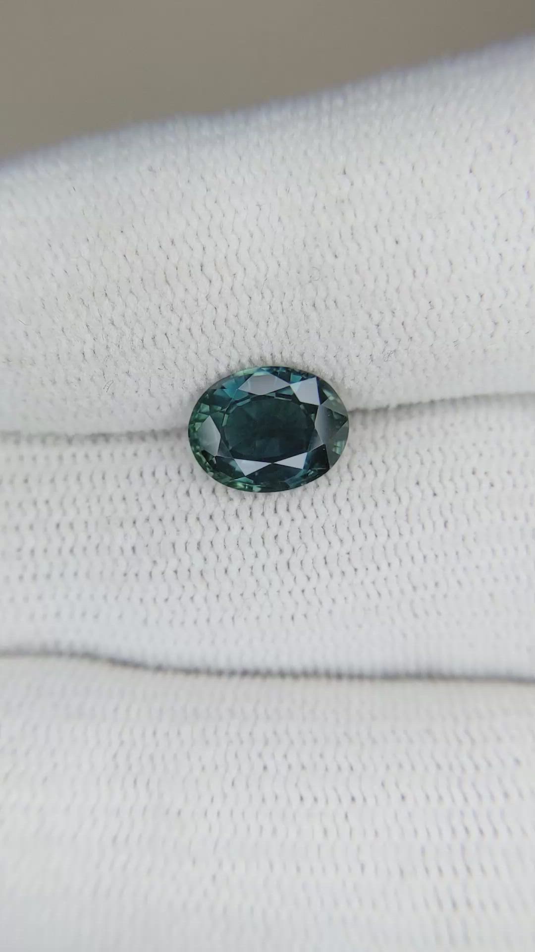 2.20 Ct. Bluish Green Sapphire from Madagascar Size Video