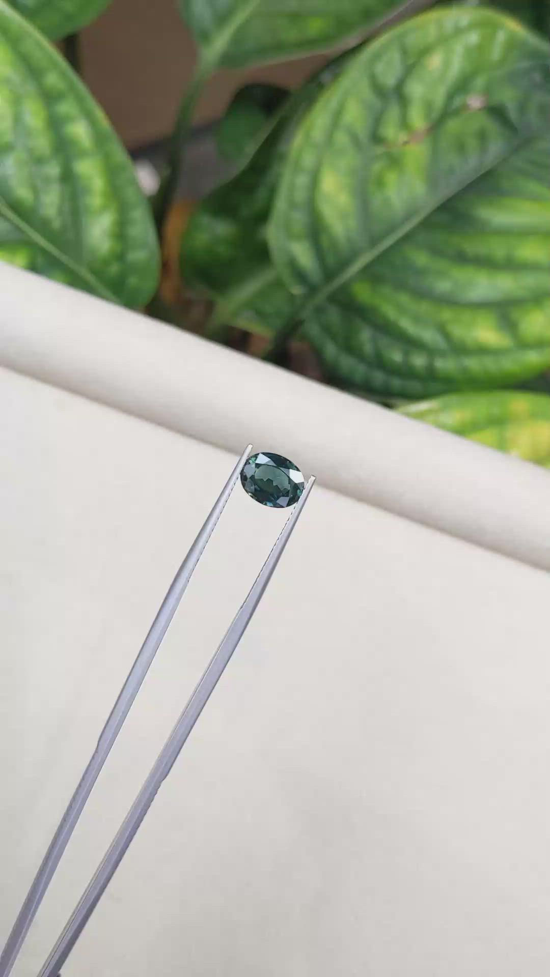2.20 Ct. Bluish Green Sapphire from Madagascar Size Video