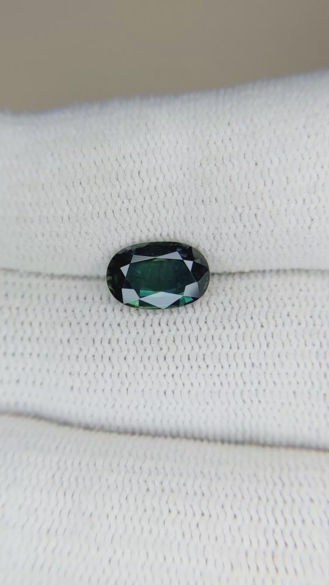 2.08 Ct. Bluish Green Sapphire from Madagascar Size Video
