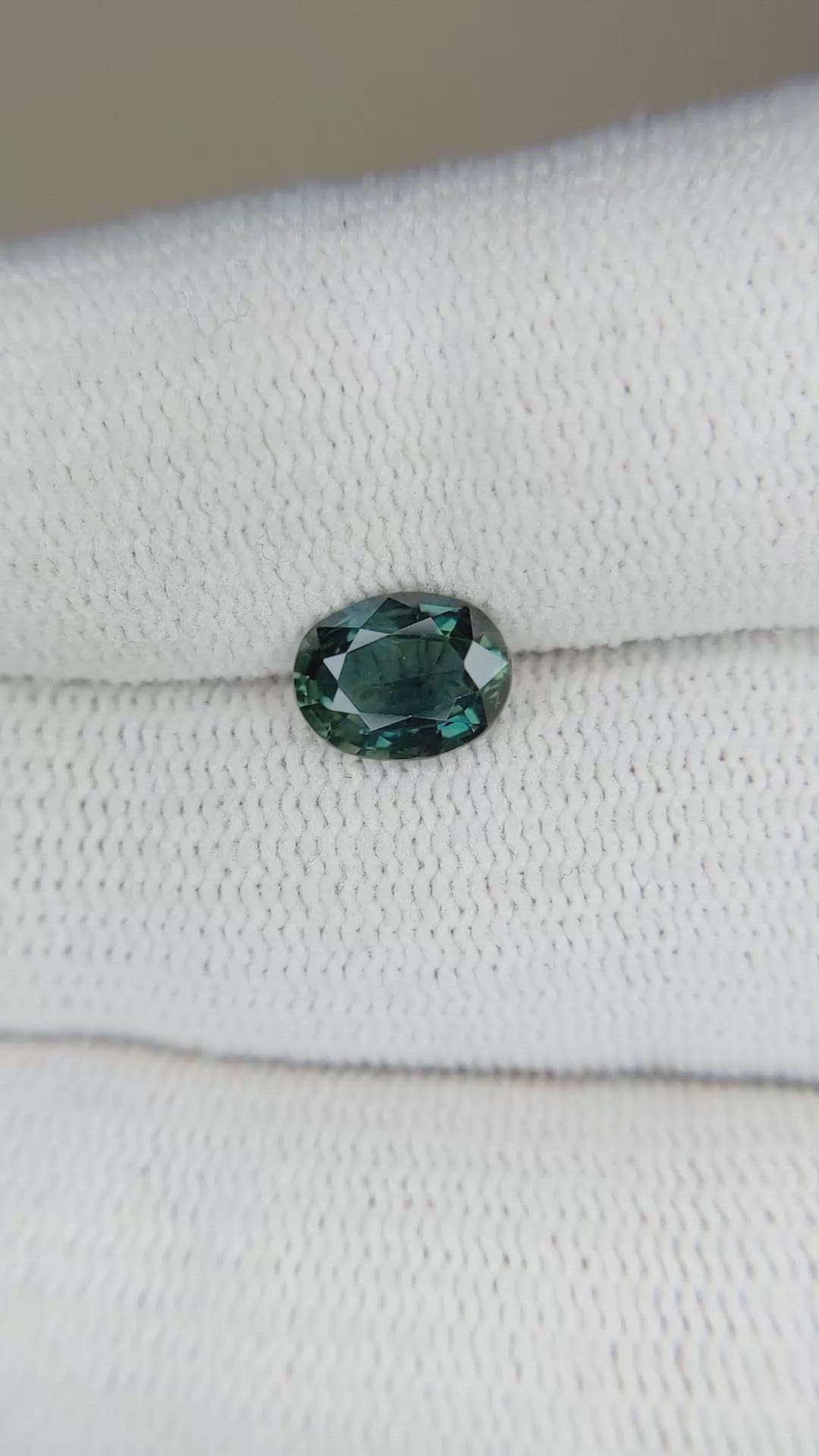 1.30 Ct. Bluish Green Sapphire from Madagascar Size Video