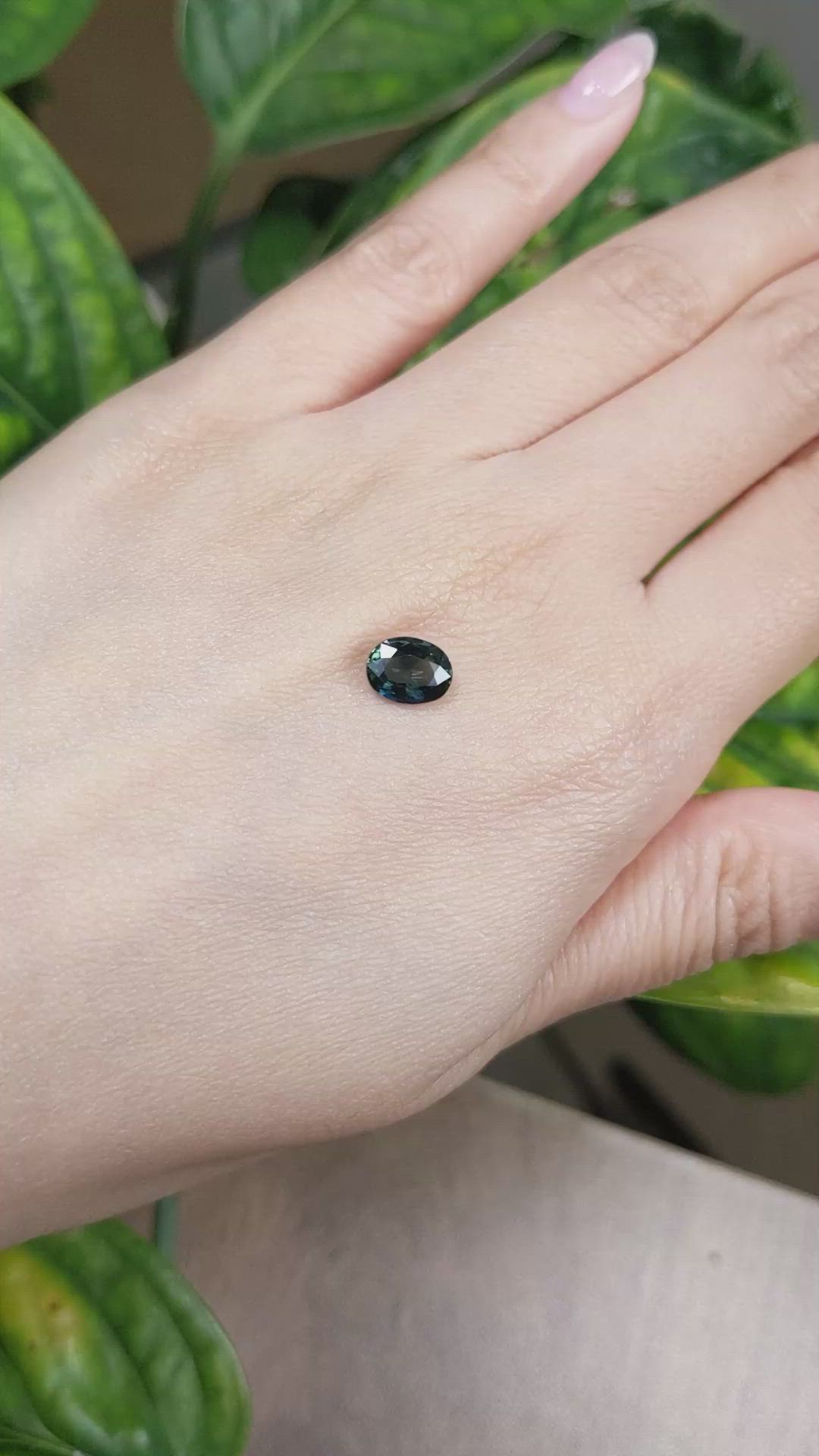 1.30 Ct. Bluish Green Sapphire from Madagascar Size Video