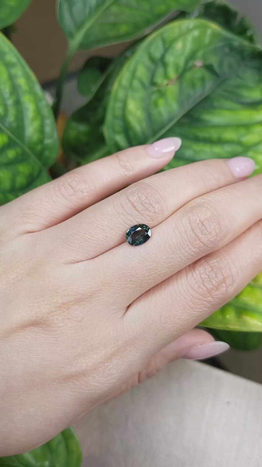 1.30 Ct. Bluish Green Sapphire from Madagascar Size Video