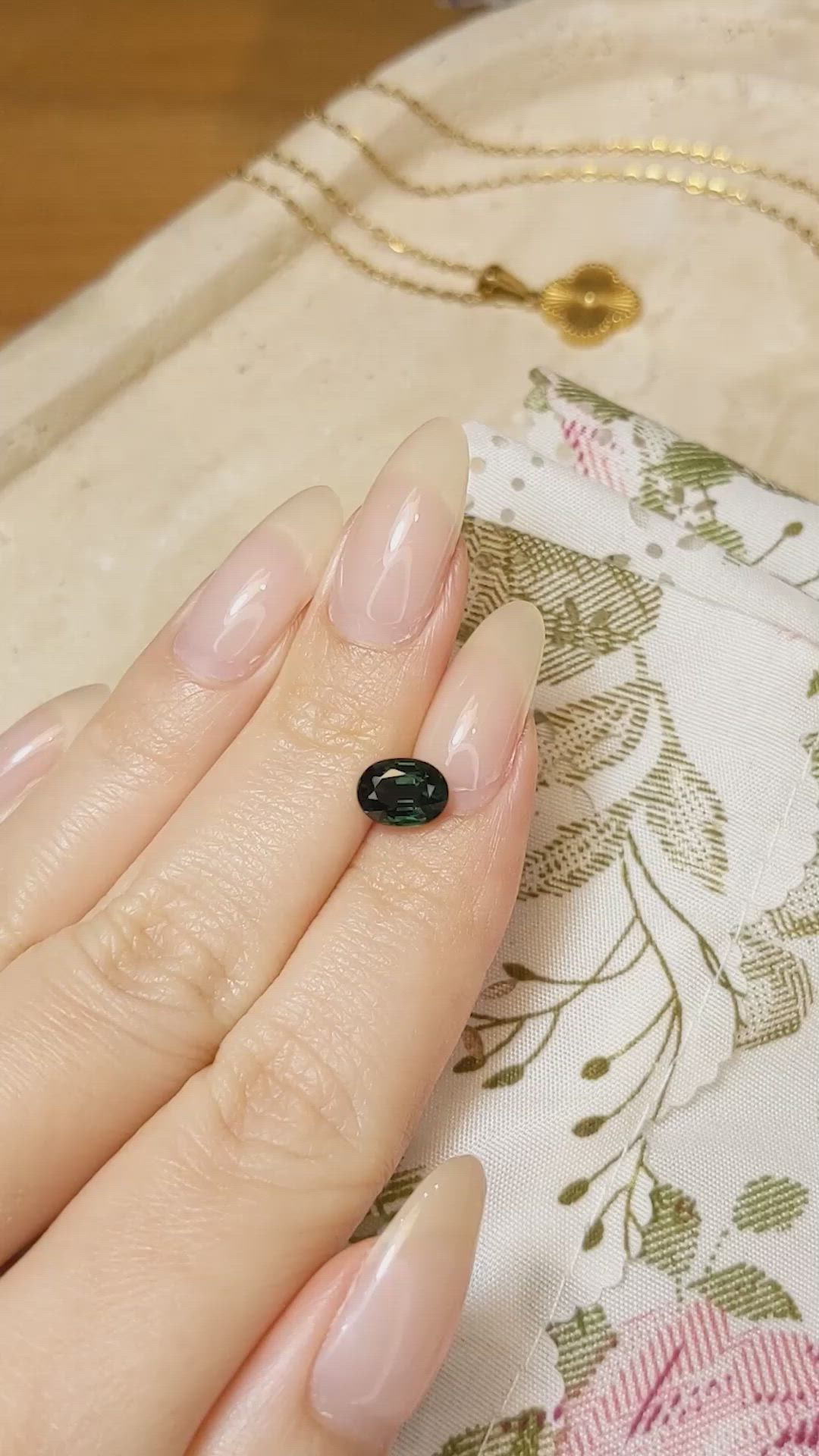 1.70 Ct. Bluish Green Sapphire from Madagascar Size Video