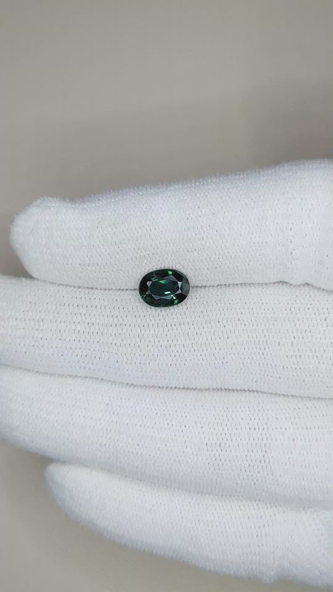 1.70 Ct. Bluish Green Sapphire from Madagascar Size Video