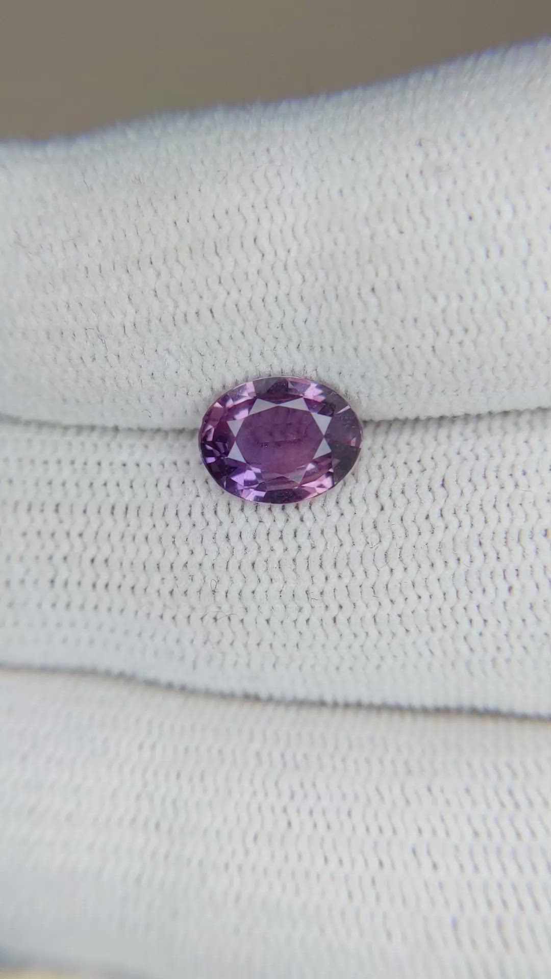1.72 Ct. Pinkish Purple Sapphire from Ceylon (Sri Lanka) Size Video
