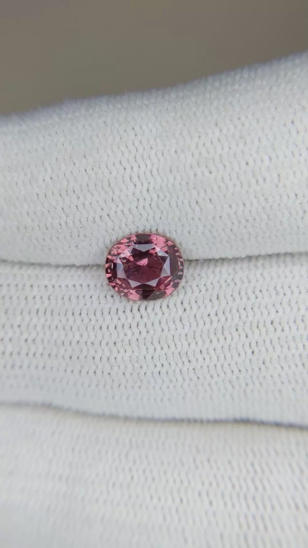 1.74 Ct. Reddish Pink Sapphire from Ceylon (Sri Lanka) Size Video