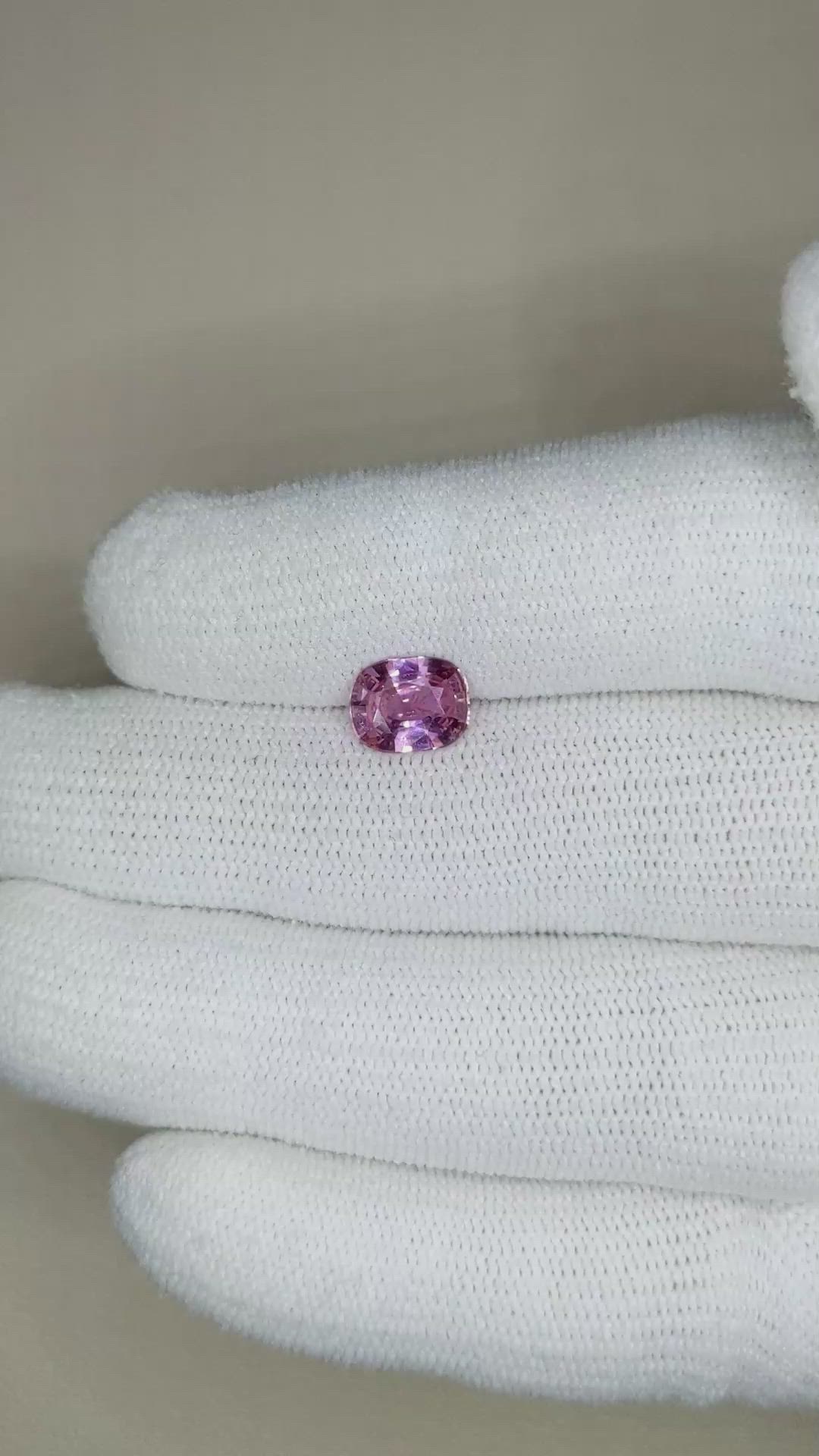 1.59 Ct. Purplish Pink Sapphire from Ceylon (Sri Lanka) Size Video