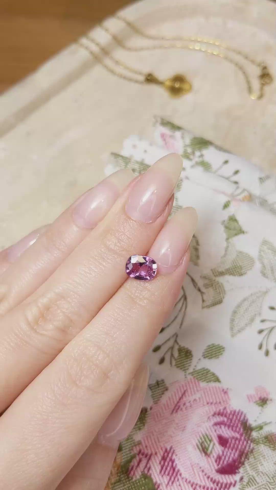 1.59 Ct. Purplish Pink Sapphire from Ceylon (Sri Lanka) Size Video