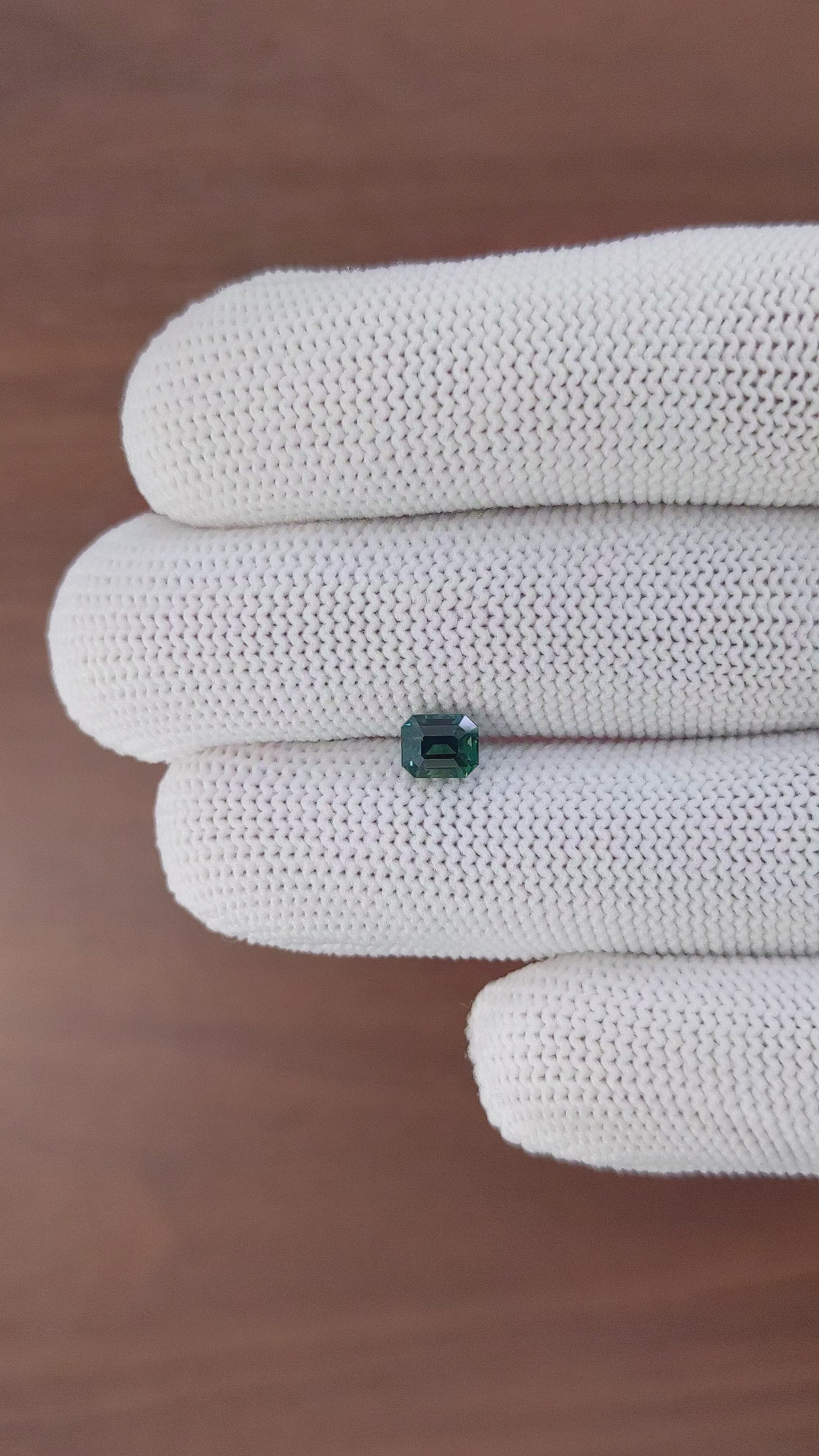 0.95 Ct. Bluish Green Sapphire from Africa Size Video
