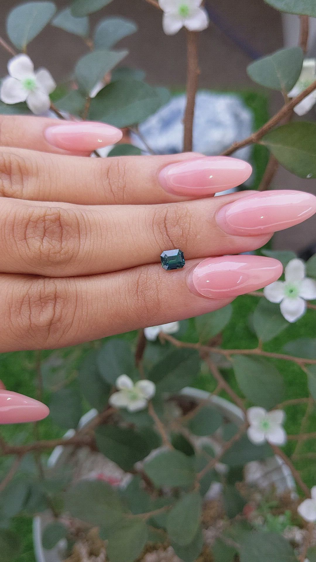 0.95 Ct. Bluish Green Sapphire from Africa Size Video