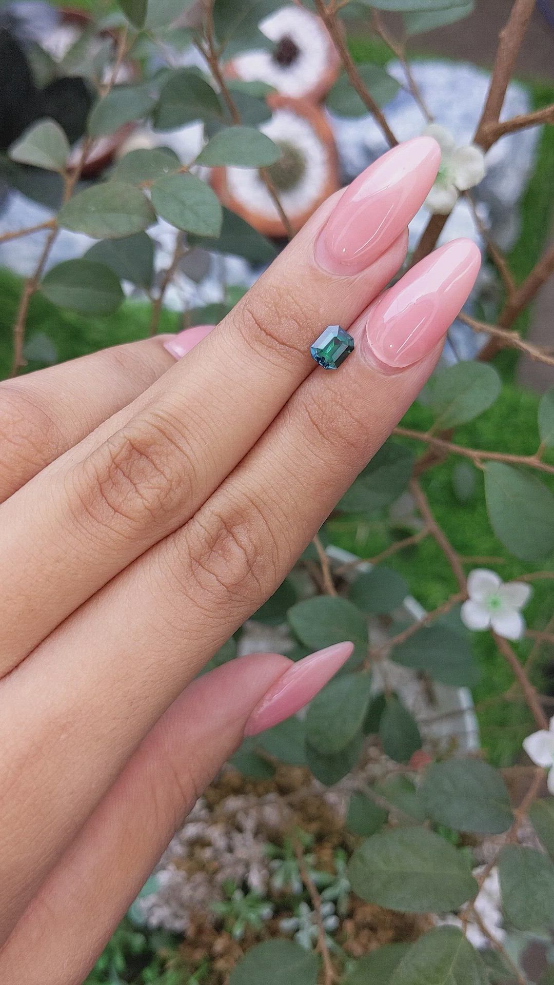 1.07 Ct. Bluish Green Sapphire from Africa Size Video