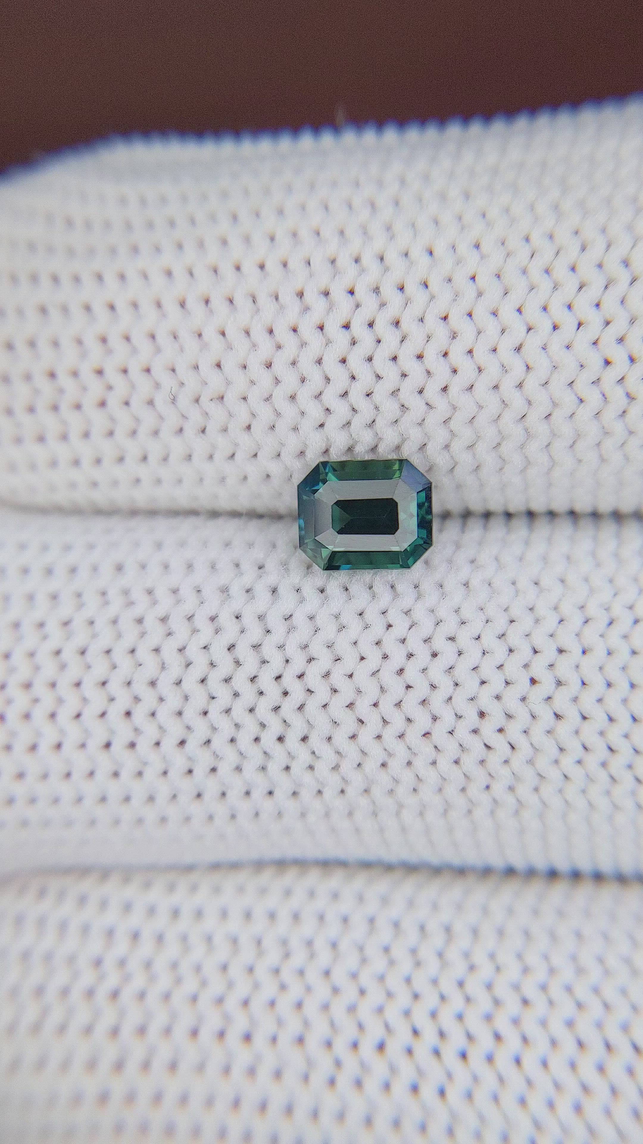 1.07 Ct. Bluish Green Sapphire from Africa Size Video
