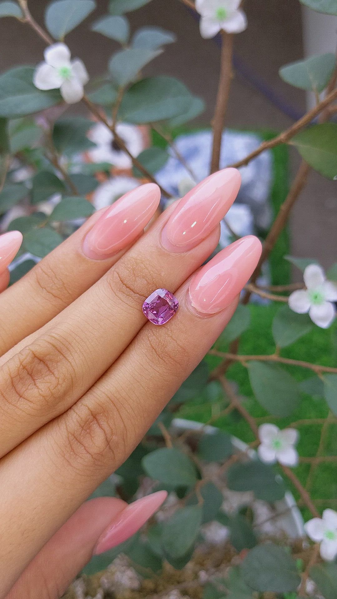 2.02 Ct. Pinkish Purple Sapphire from Ceylon (Sri Lanka) Size Video