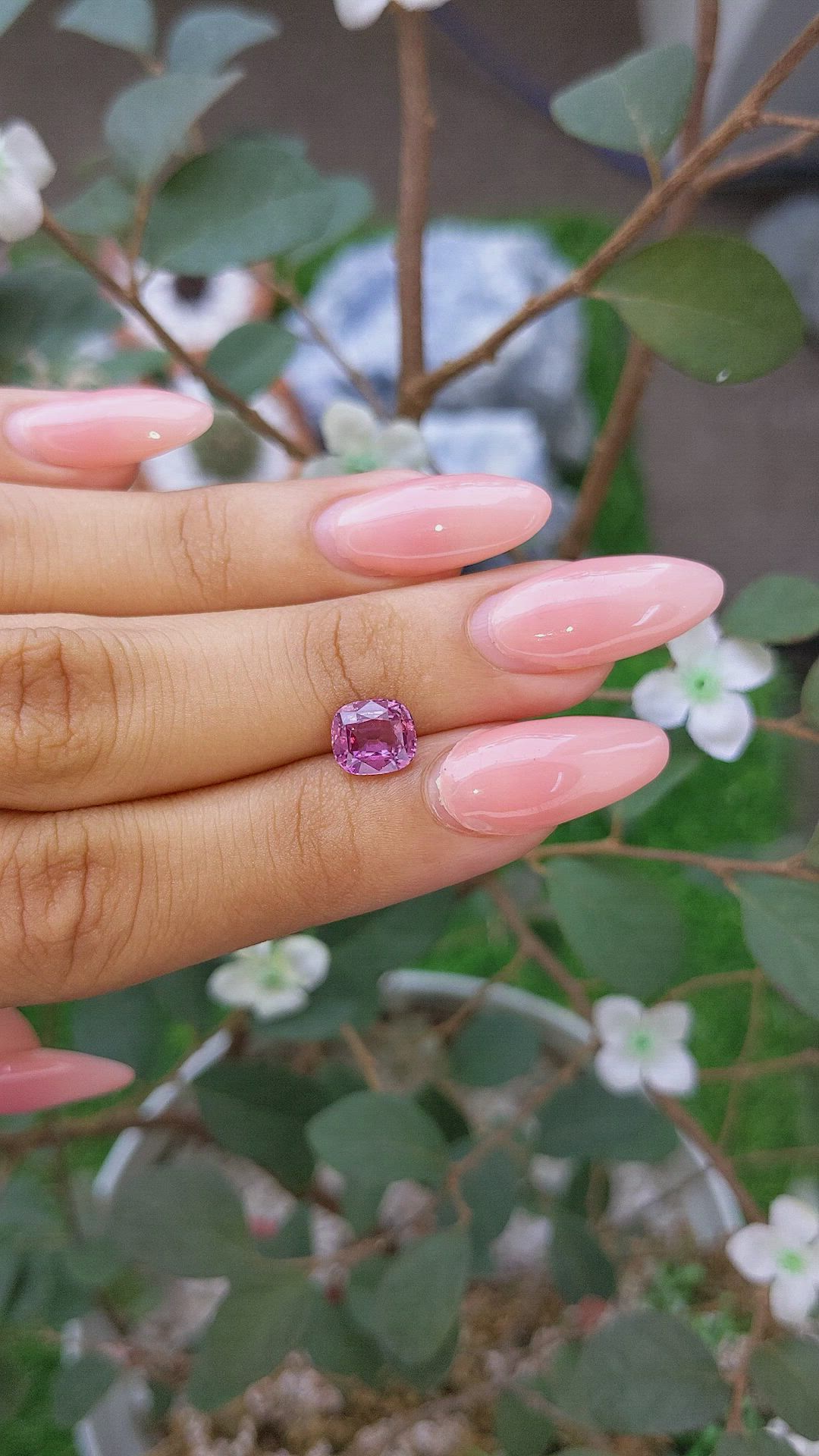 2.02 Ct. Pinkish Purple Sapphire from Ceylon (Sri Lanka) Size Video