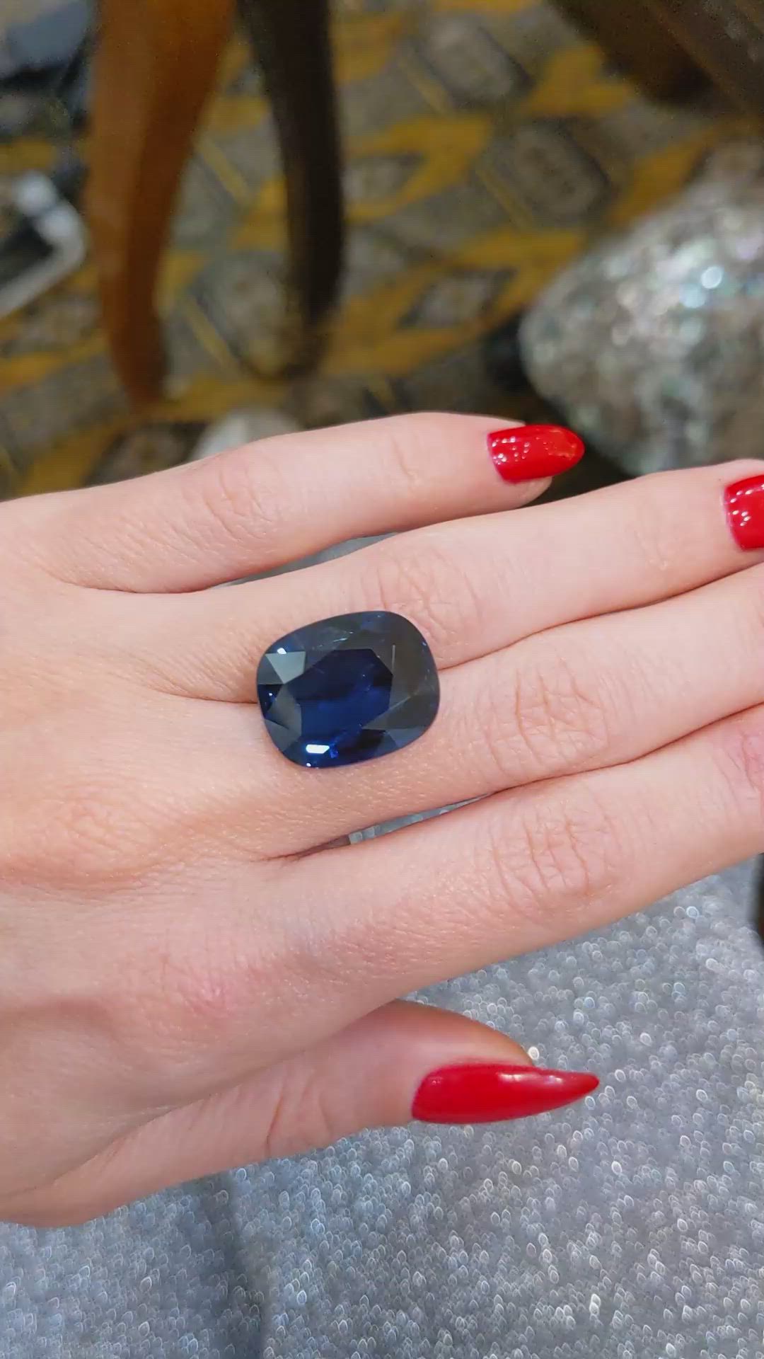 18.62 Ct. Blue Sapphire from Madagascar Size Video