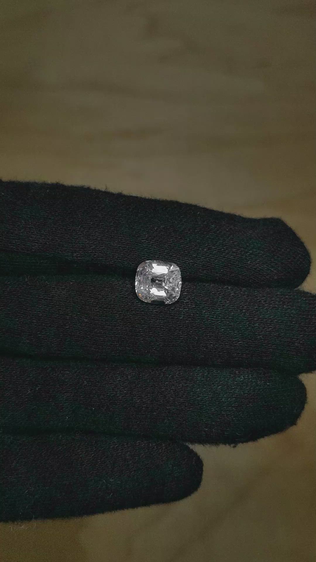 3.01 Ct. White Sapphire from Ceylon (Sri Lanka) Size Video