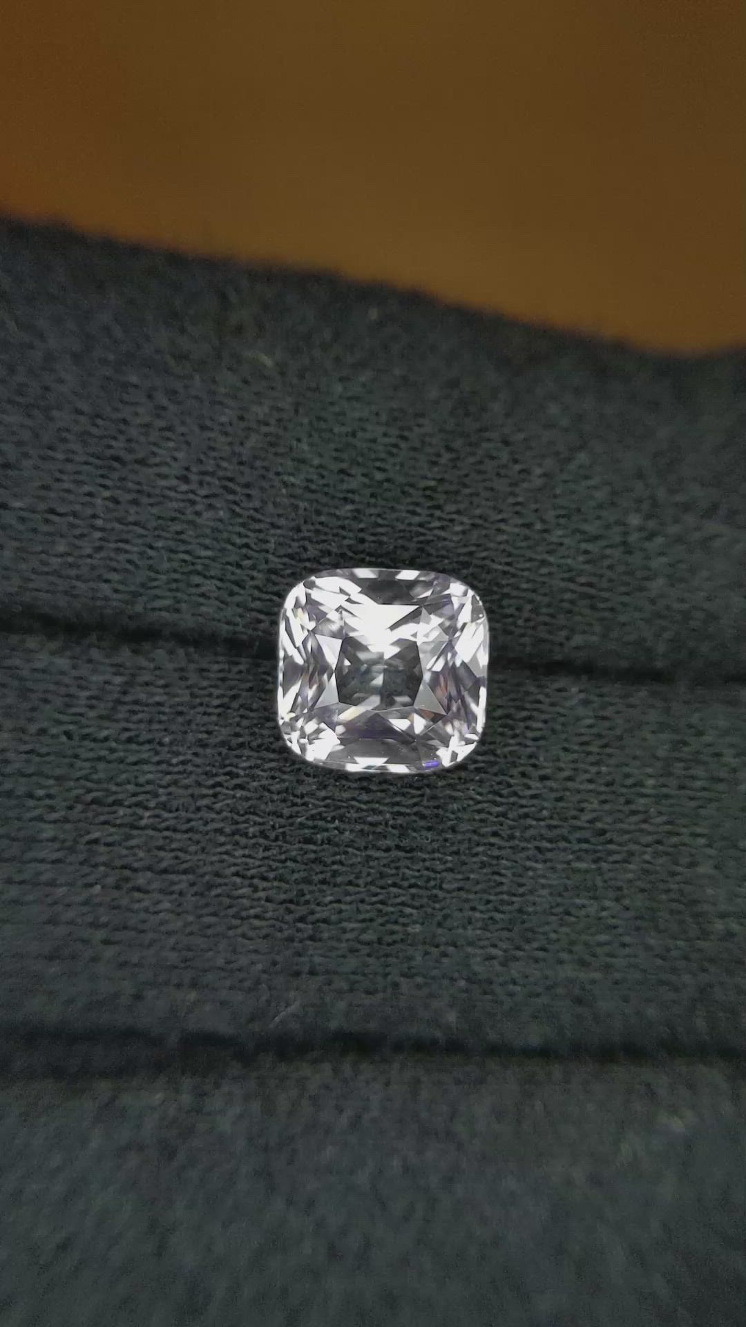 3.15 Ct. White Sapphire from Ceylon (Sri Lanka) Size Video