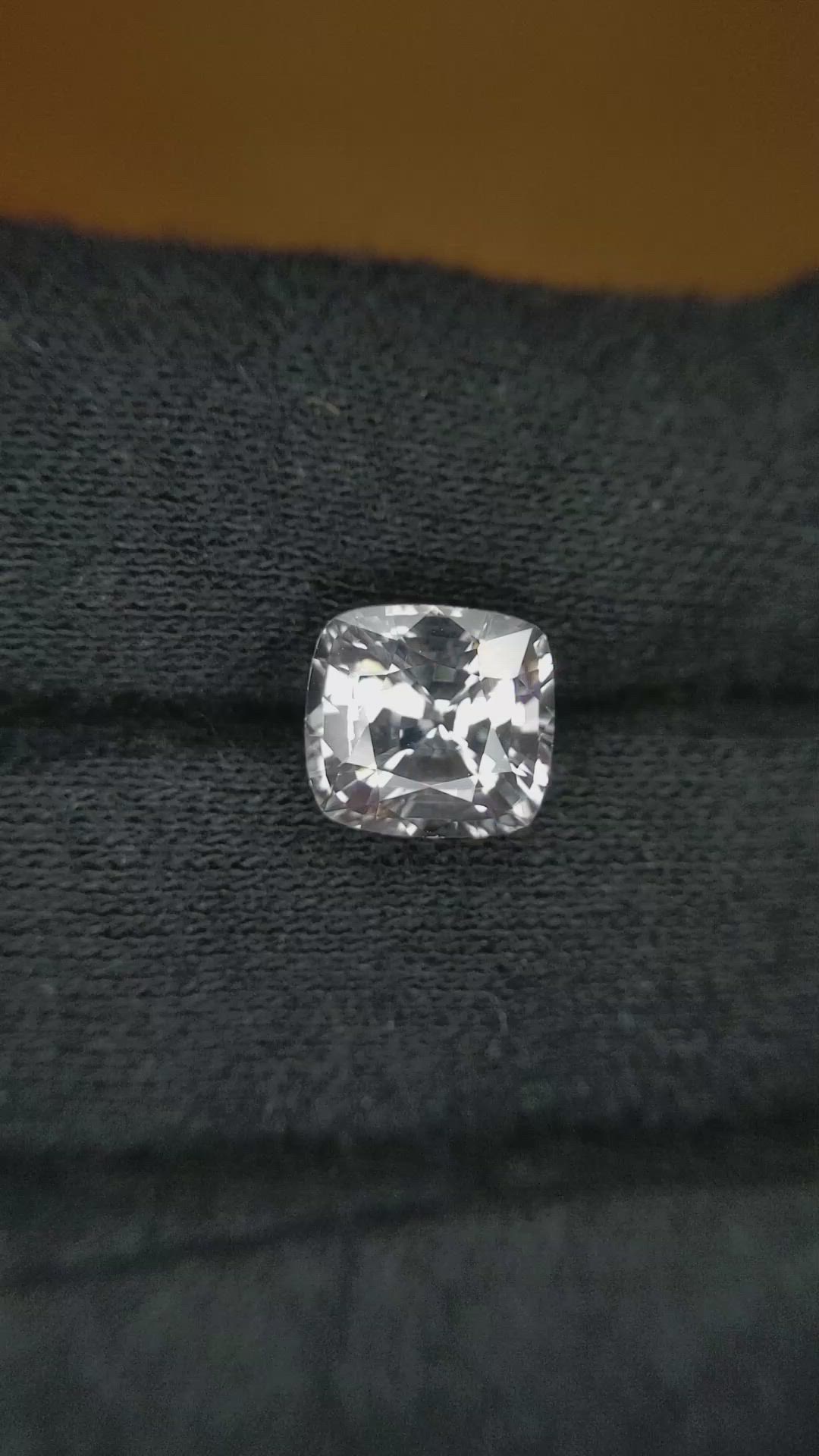 3.86 Ct. White Sapphire from Ceylon (Sri Lanka) Size Video