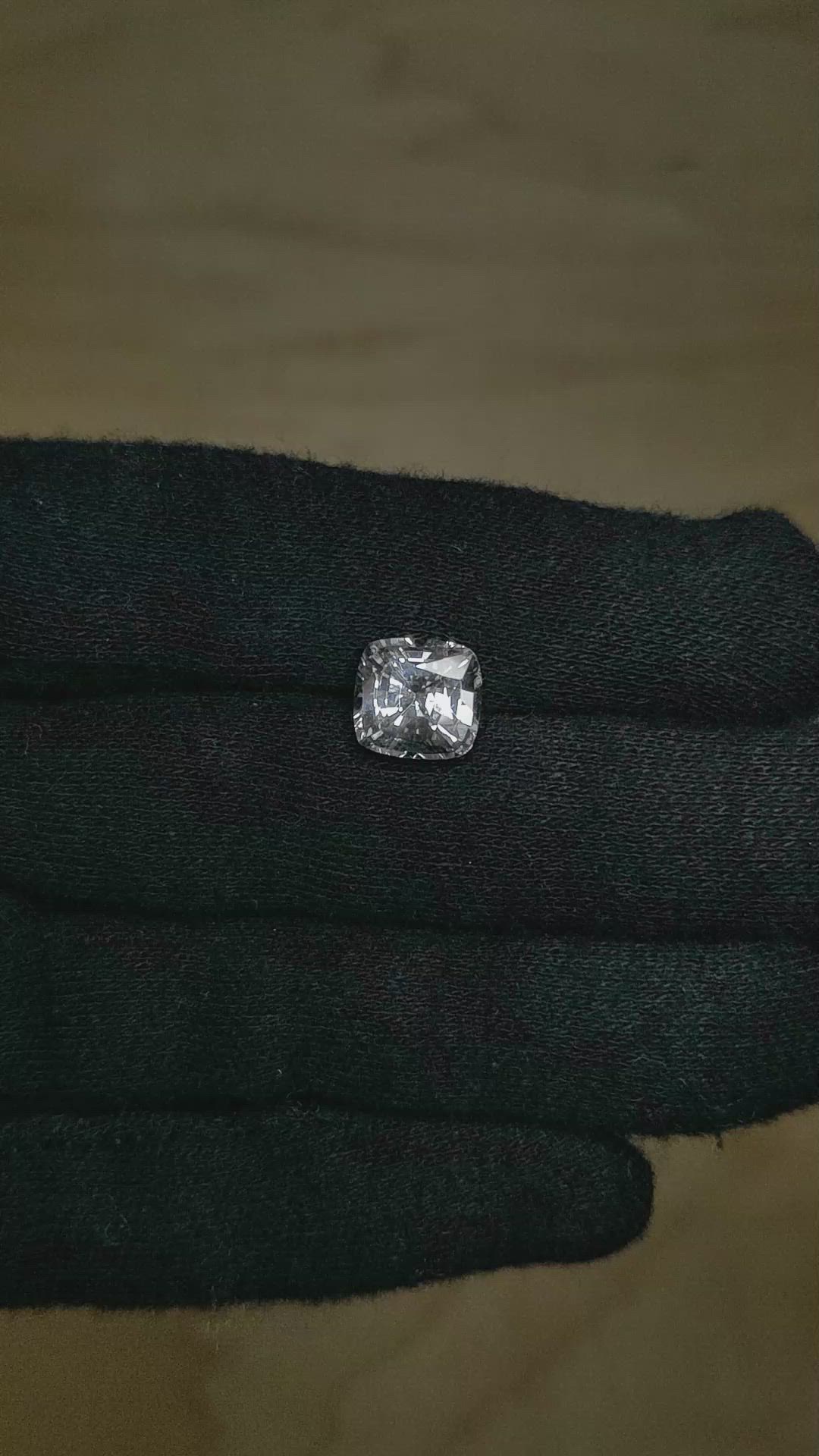 3.86 Ct. White Sapphire from Ceylon (Sri Lanka) Size Video