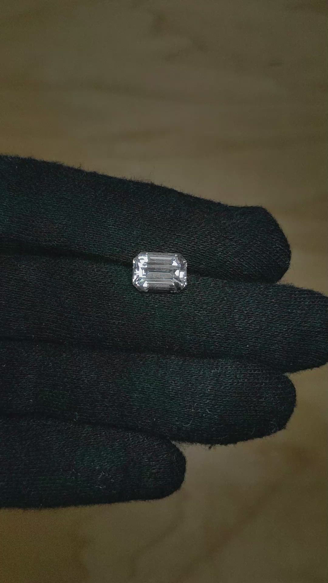 3.55 Ct. White Sapphire from Ceylon (Sri Lanka) Size Video