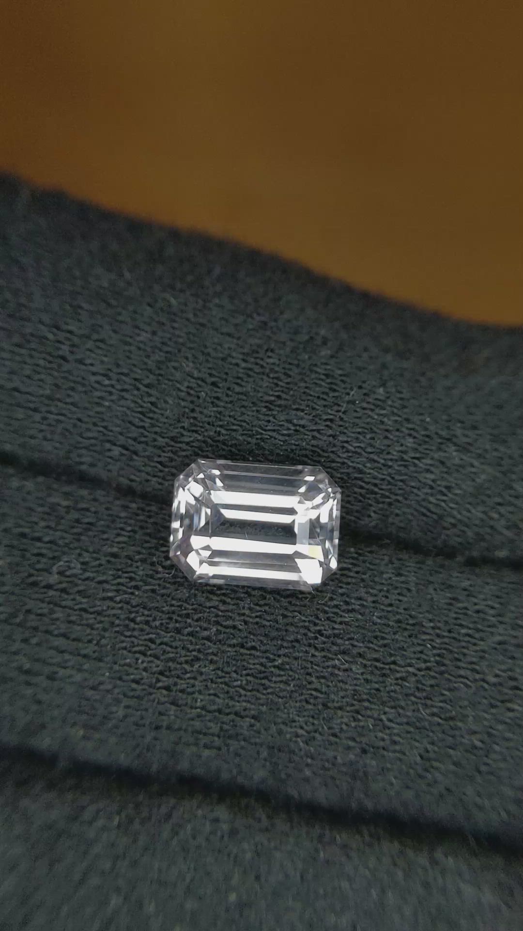 3.55 Ct. White Sapphire from Ceylon (Sri Lanka) Size Video