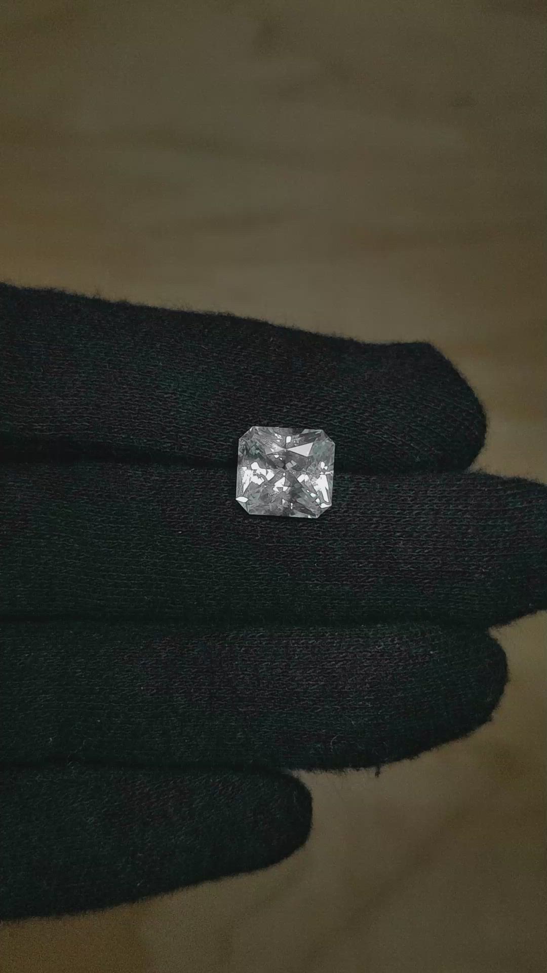 3.76 Ct. White Sapphire from Ceylon (Sri Lanka) Size Video