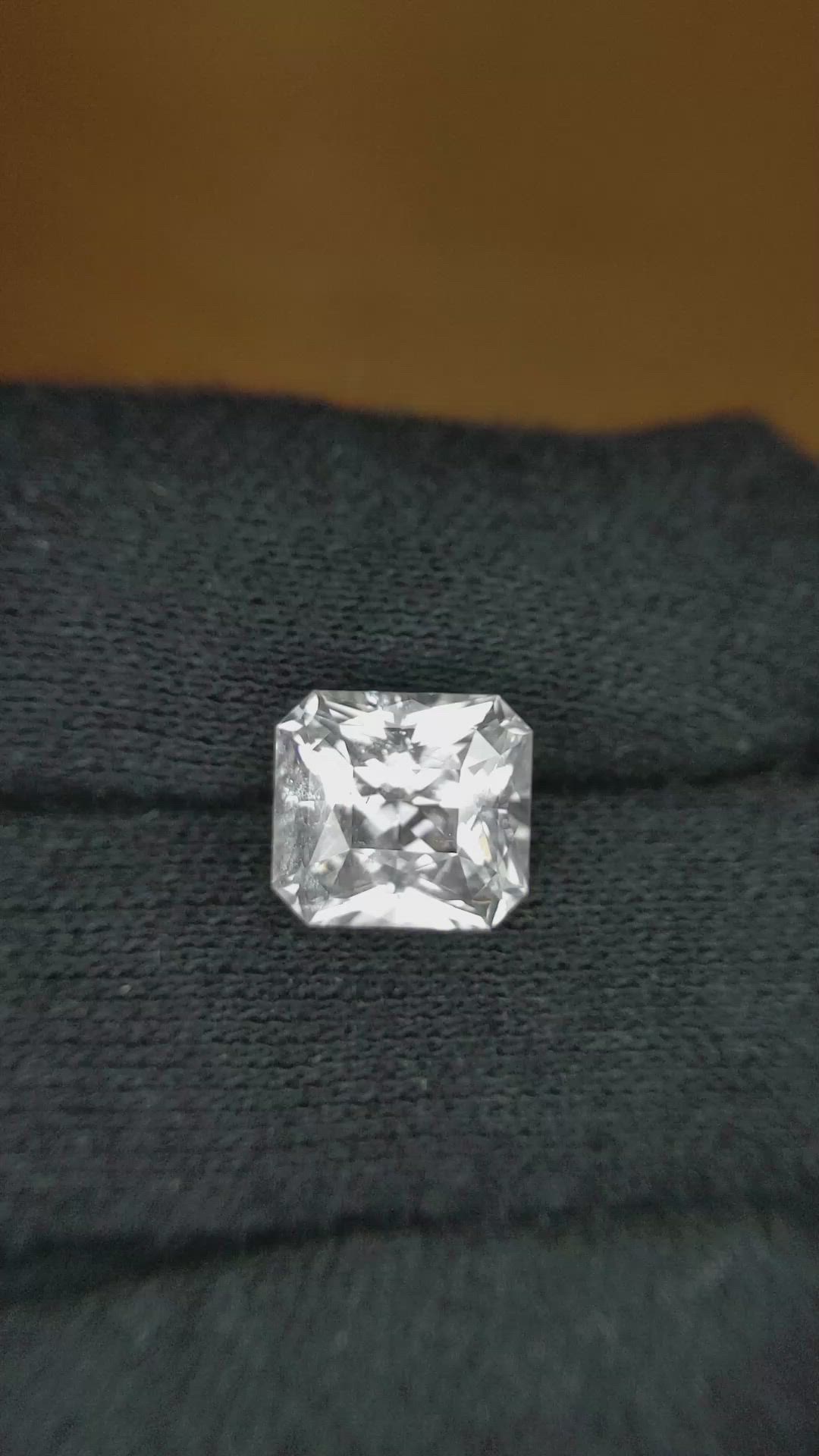 3.76 Ct. White Sapphire from Ceylon (Sri Lanka) Size Video